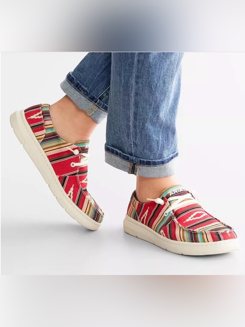 Ariat Red Multi-Stripe Women's Slip-On Sneakers